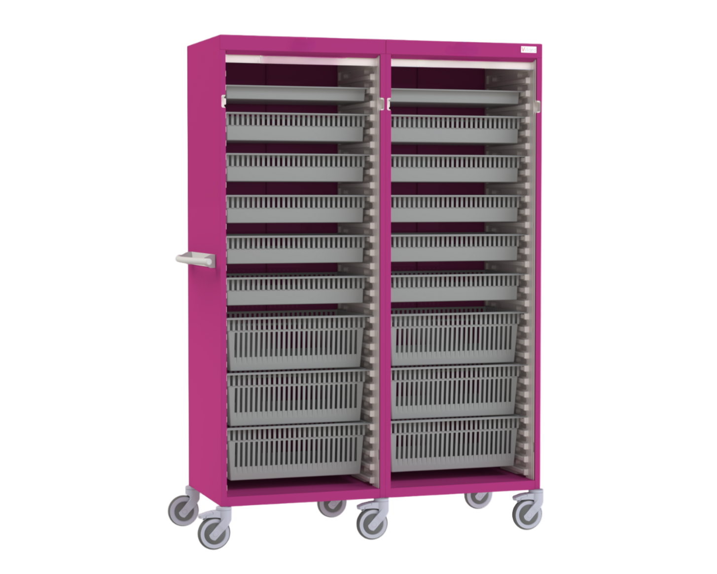 Double Column Storage Trolley - Open Front