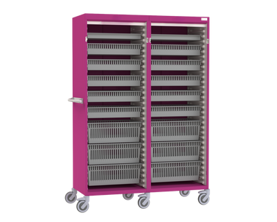 Double Column Storage Trolley - Open Front
