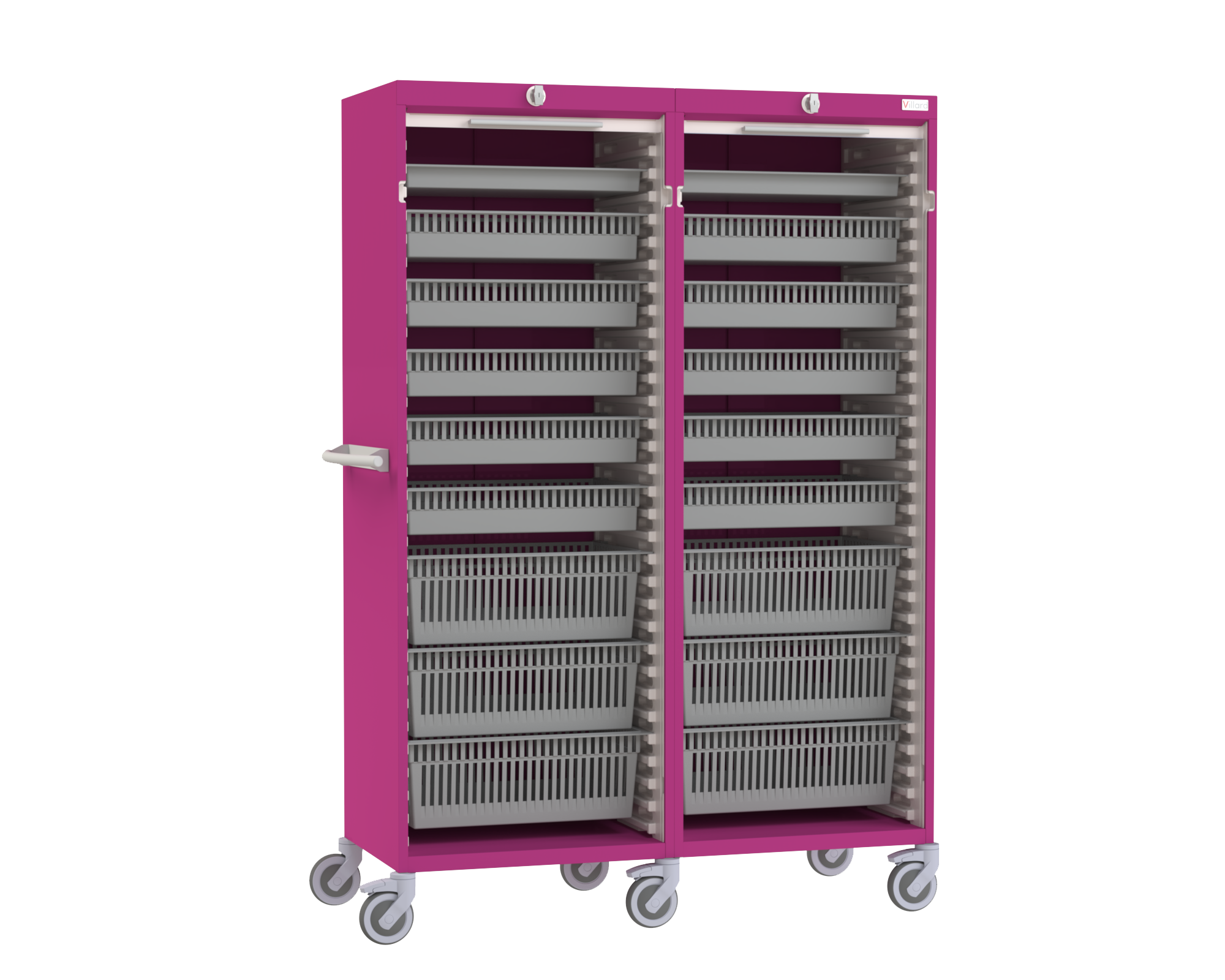 Double Column Storage Trolley - With Roller Shutter