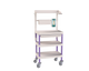 Chariot de soins et d'intervention médical équipé 600x400 avec pont et 3 étagères (modèle 1003.04T04)