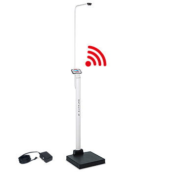 Apex Digital Clinical Scale, Sonar Height Rod, 600lb x 0.1lb / 270kg x 0.05kg, BT/WiFi, AC Adapter
