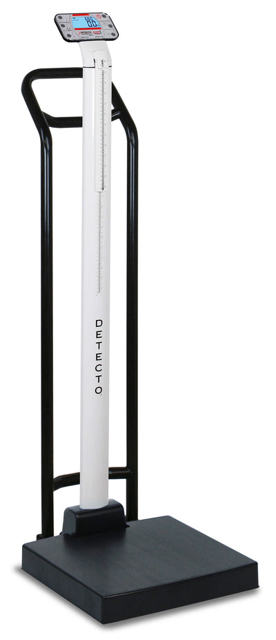 Apex Digital Clinical Scale, Handrail, Mechanical Height Rod, Non-Medical-Grade AC Adapter