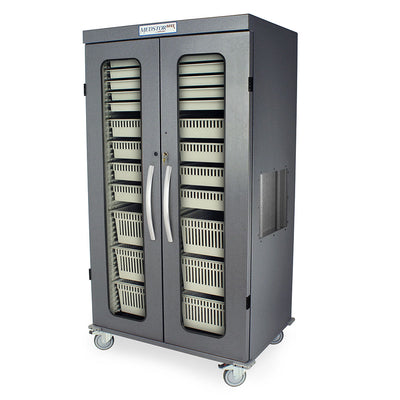 Double Column Medical Storage Cabinet, Glass Doors, Key Lock