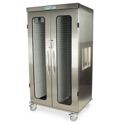 Double Column Medical Storage Cabinet - Stainless Steel with Glass Doors and Electronic Lock (MSSM82-00GE)