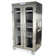 Double Column Medical Storage Cabinet, Stainless Steel, Glass Doors, Key Lock - MSSM82-00GK
