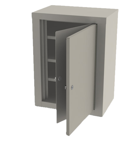 Stainless Steal open Narcotic safe box with 2 doors and locks