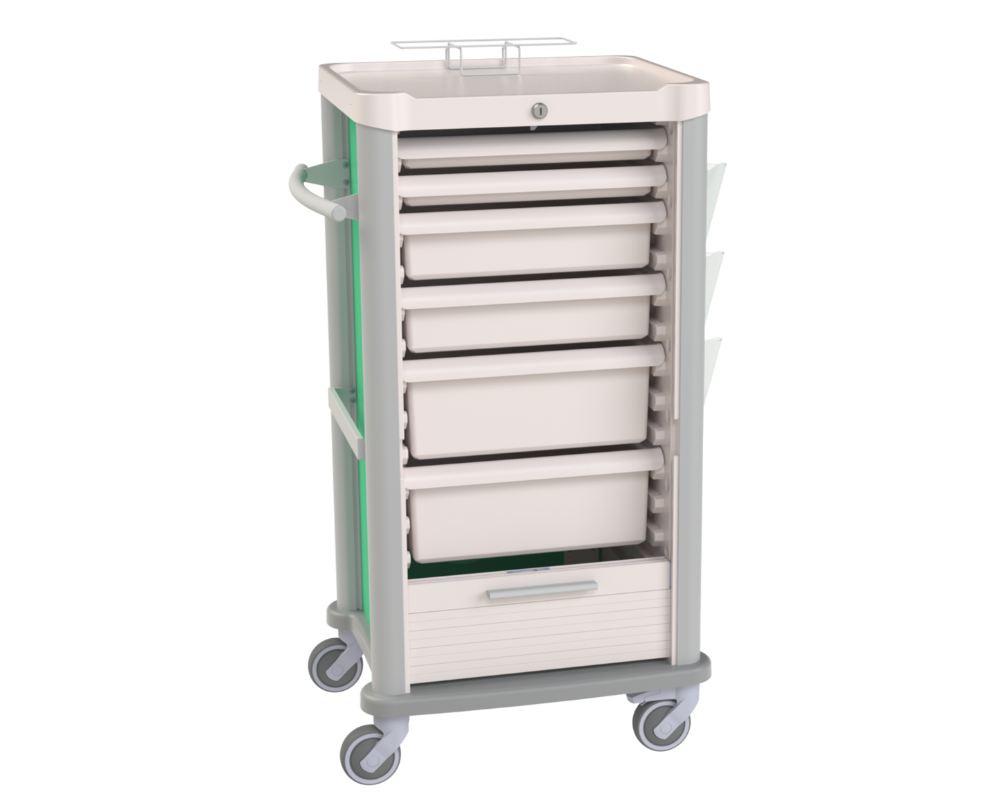 Compact Rolling Shutter Care Cart, 14 Modules