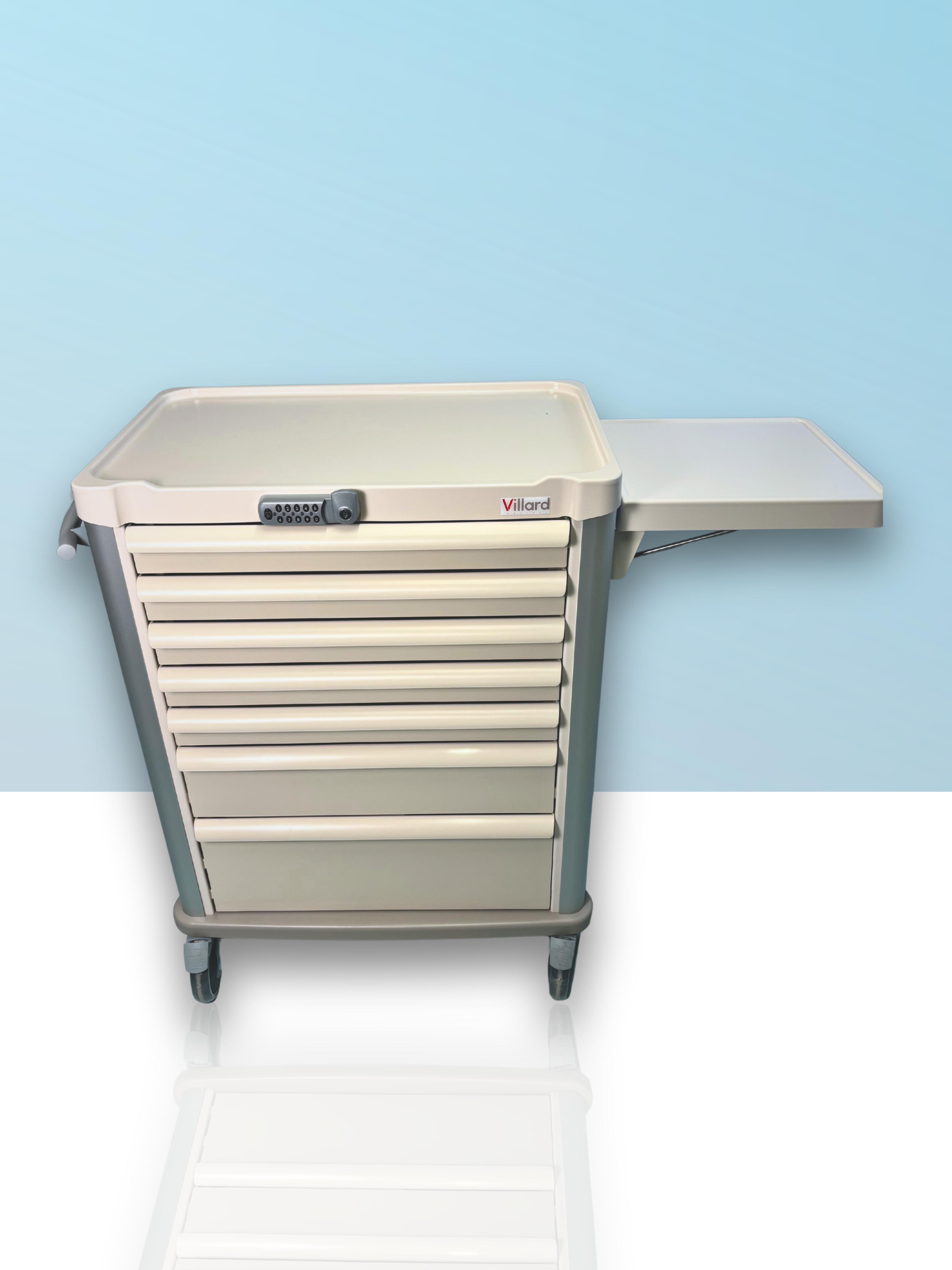 Chariot à médicaments Villard Eolis 600x400 avec serrure électronique et bacs de distribution (1006.01E30)