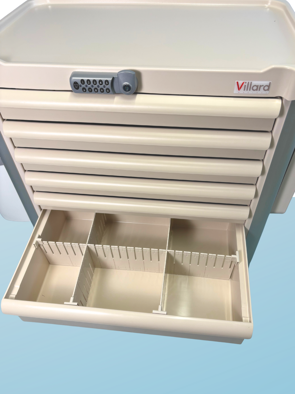 Chariot à médicaments Villard Eolis 600x400 avec serrure électronique et bacs de distribution (1006.01E30)