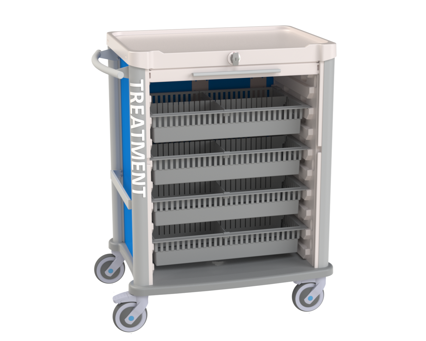 Treatment cart w/ roller shutter & Meshed Basket
