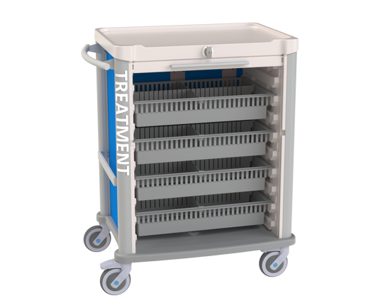 Treatment cart w/ roller shutter & Meshed Basket