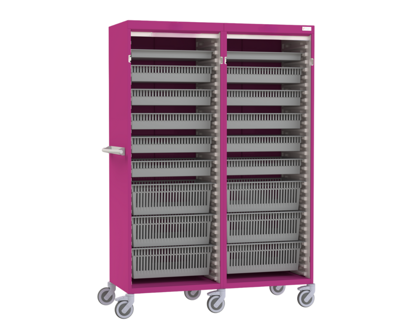 Double Column Storage Trolley - Open Front