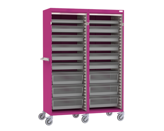 Double Column Storage Trolley - Open Front
