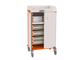 Medical cart with storage compartments on a white background