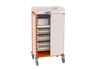 Medical cart with storage compartments on a white background