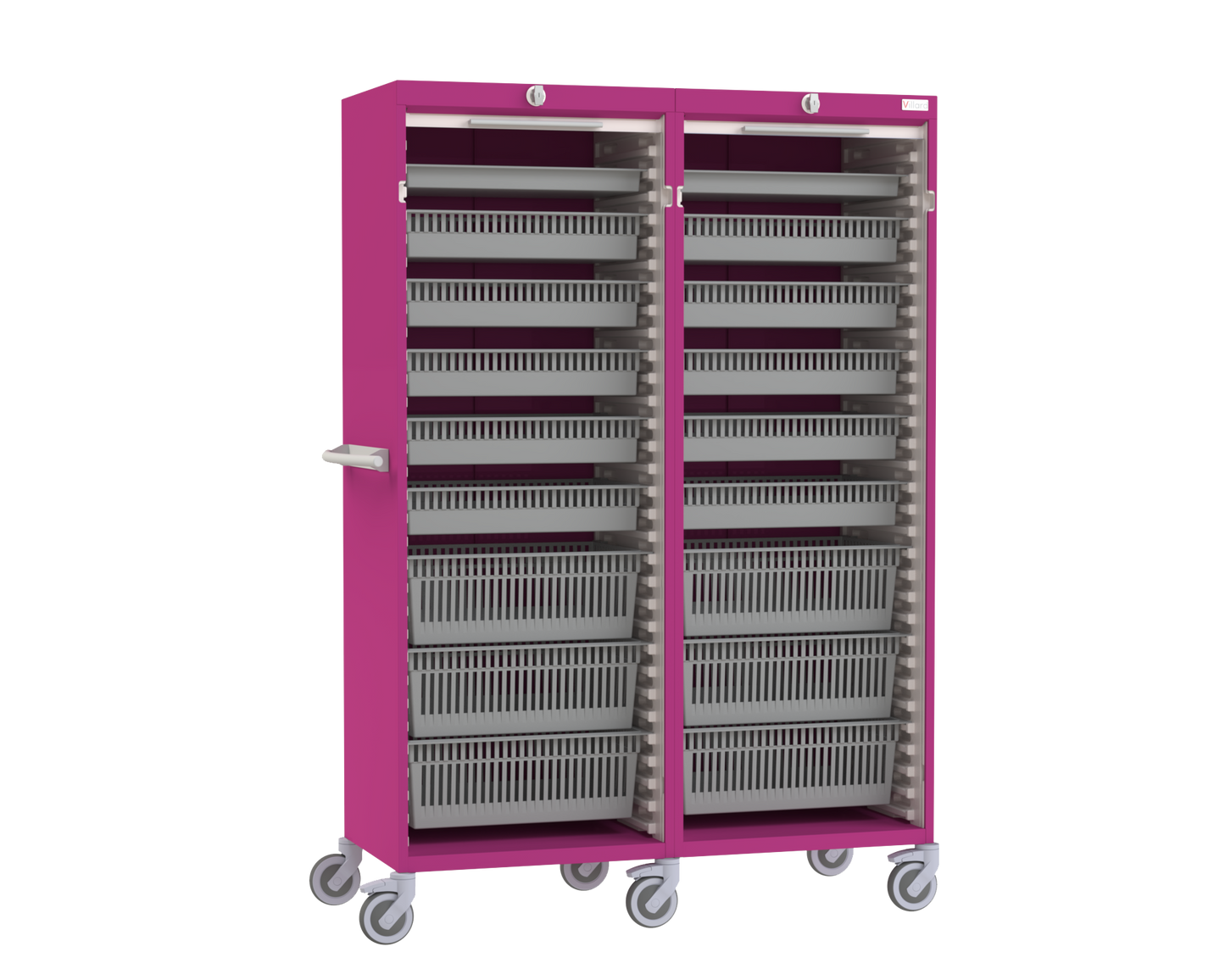 Double Column Storage Trolley - With Roller Shutter