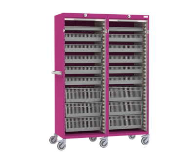 Double Column Storage Trolley - With Roller Shutter