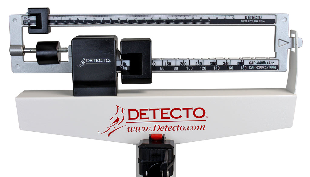DETECTO 338 Mechanical Weigh-Beam Physician Scale with Height Rod