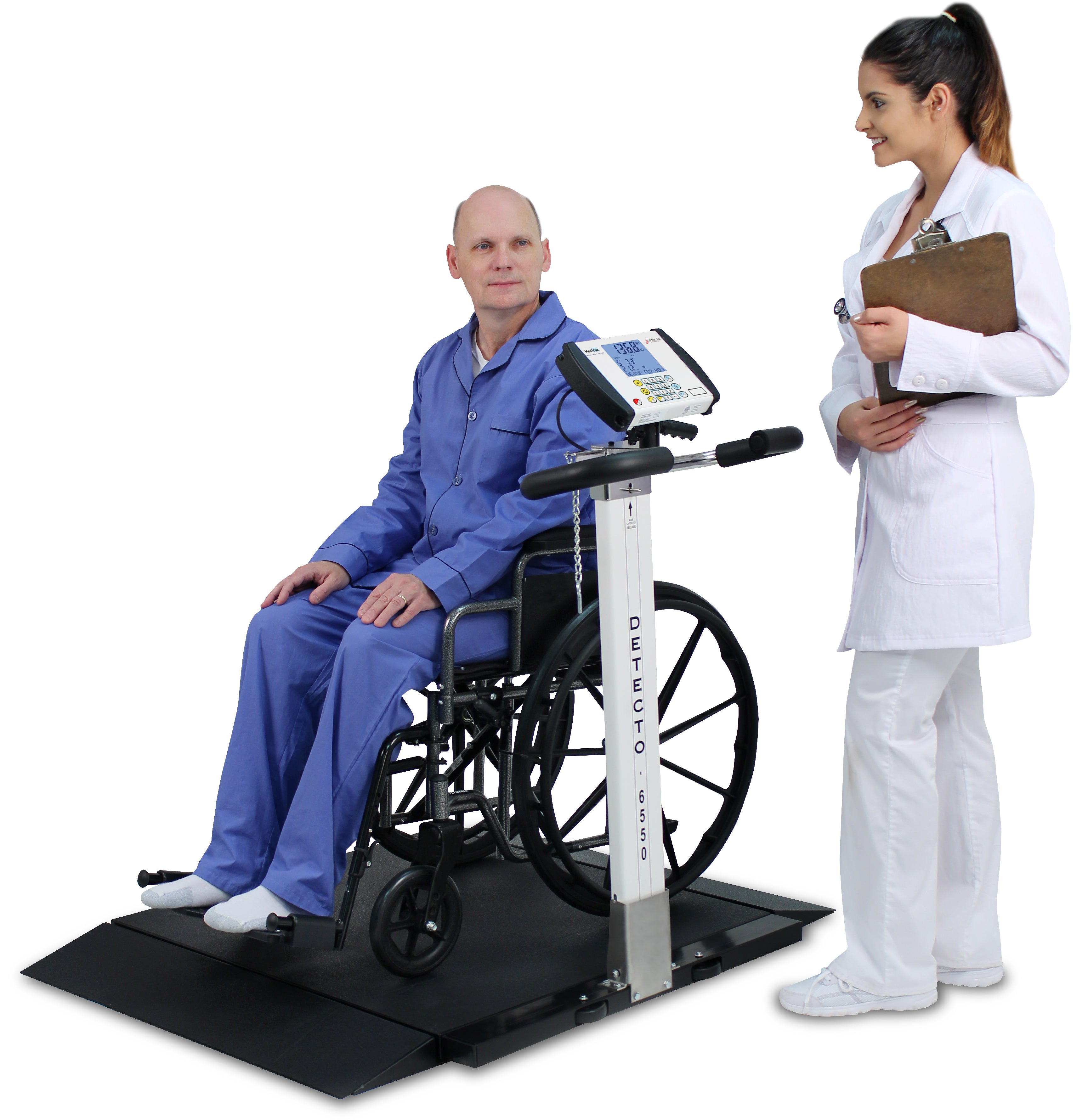 Portable Wheelchair Scale with Fold-Up Column | EMR Ready | 1,000 lb Capacity