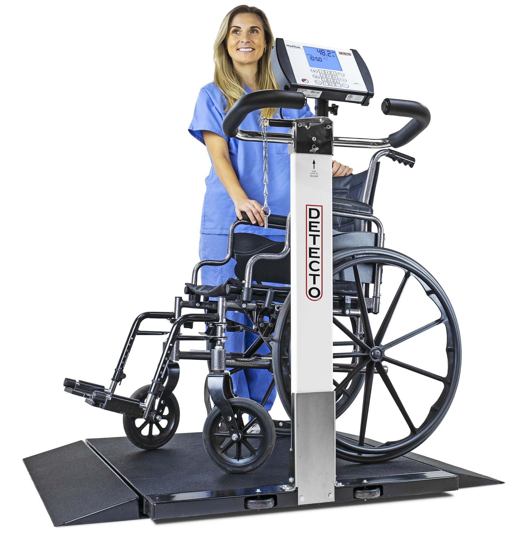Portable Wheelchair Scale with Fold-Up Column | EMR Ready | 1,000 lb Capacity