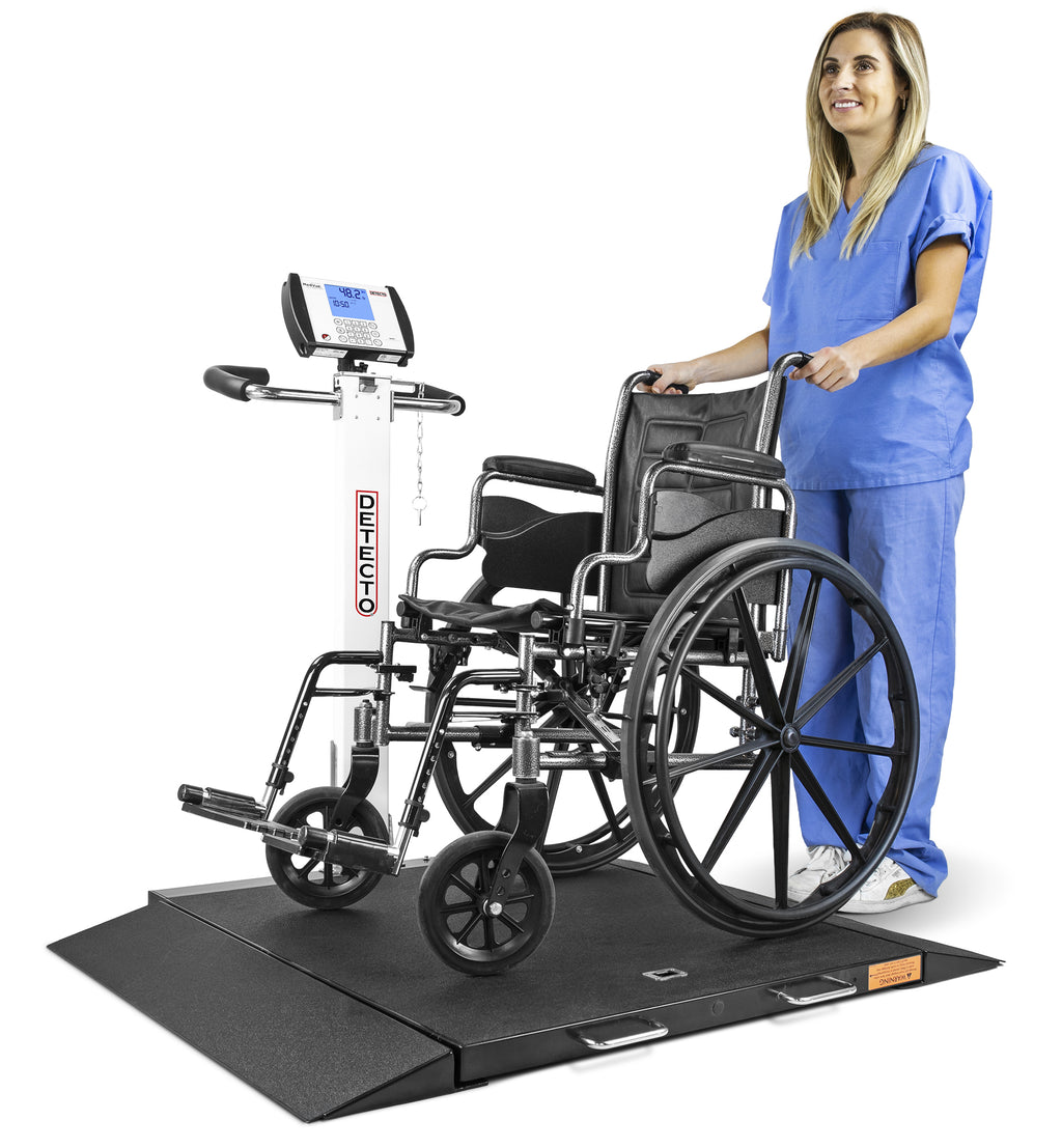 Portable Wheelchair Scale with Fold-Up Column | EMR Ready | 1,000 lb Capacity