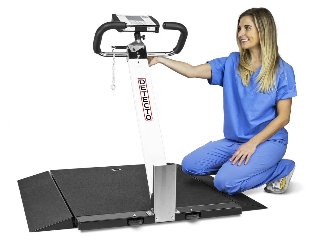 Portable Wheelchair Scale with Fold-Up Column | EMR Ready | 1,000 lb Capacity