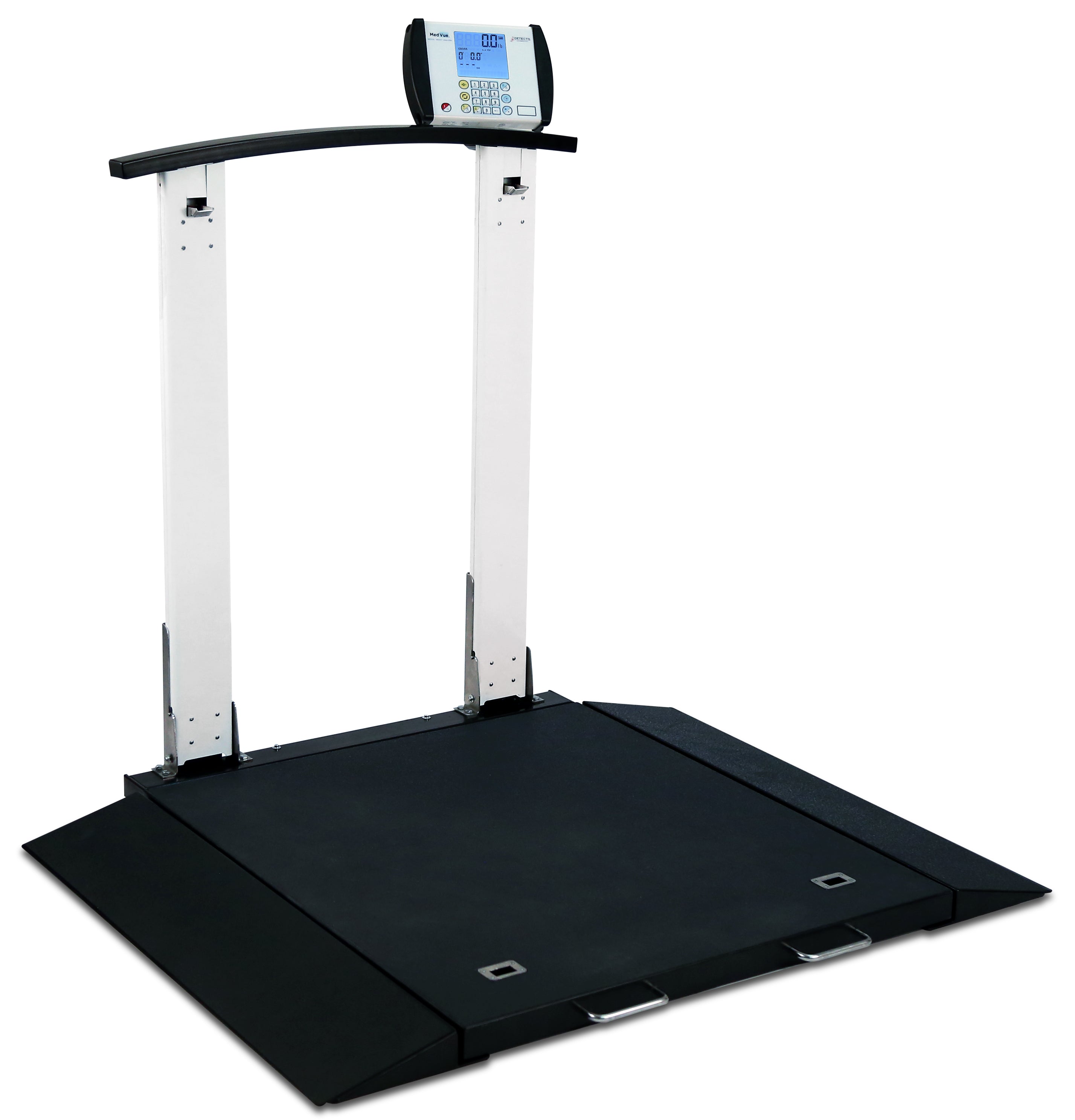 Portable Wheelchair Scale with Handrail | 1,000 lb Capacity & Fold-Up Design