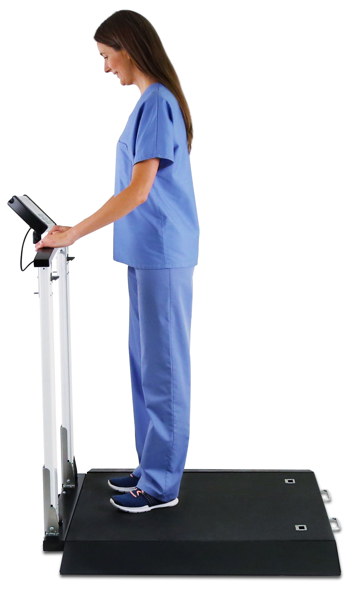 Portable Wheelchair Scale with Handrail | 1,000 lb Capacity & Fold-Up Design