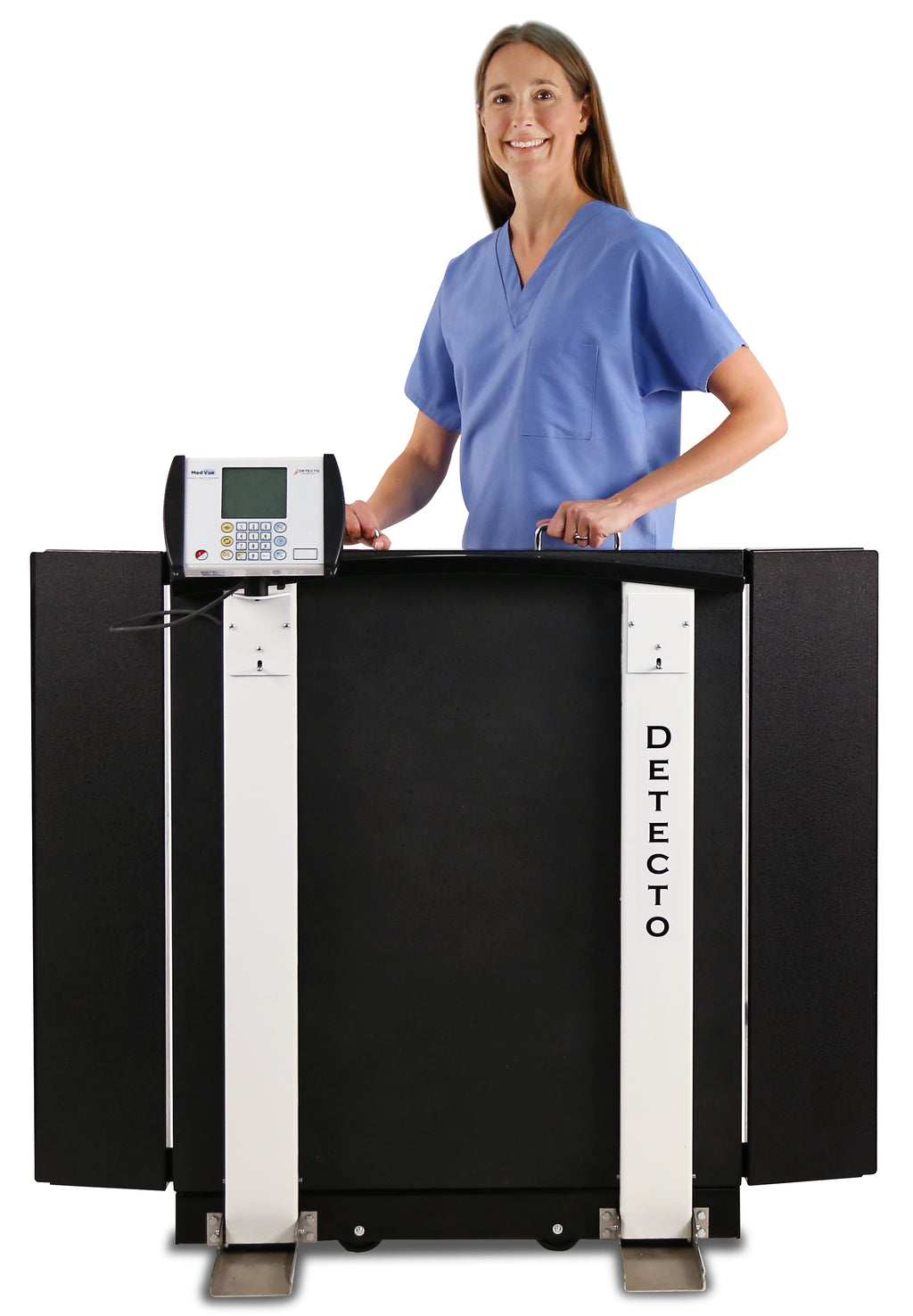 Portable Wheelchair Scale with Handrail | 1,000 lb Capacity & Fold-Up Design