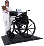 3-in-1 Portable Wheelchair Scale with Fold-Up Seat & Handrail | 1,000 lb Capacity