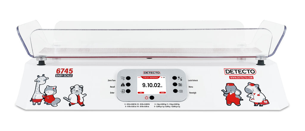 Balance numérique DETECTO 6745 pour soins intensifs néonatals/pédiatriques avec écran tactile et Wi-Fi