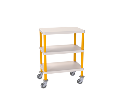 600x400 Medical Utility and Procedure Cart (3-Shelf Turned-Down Edge)
