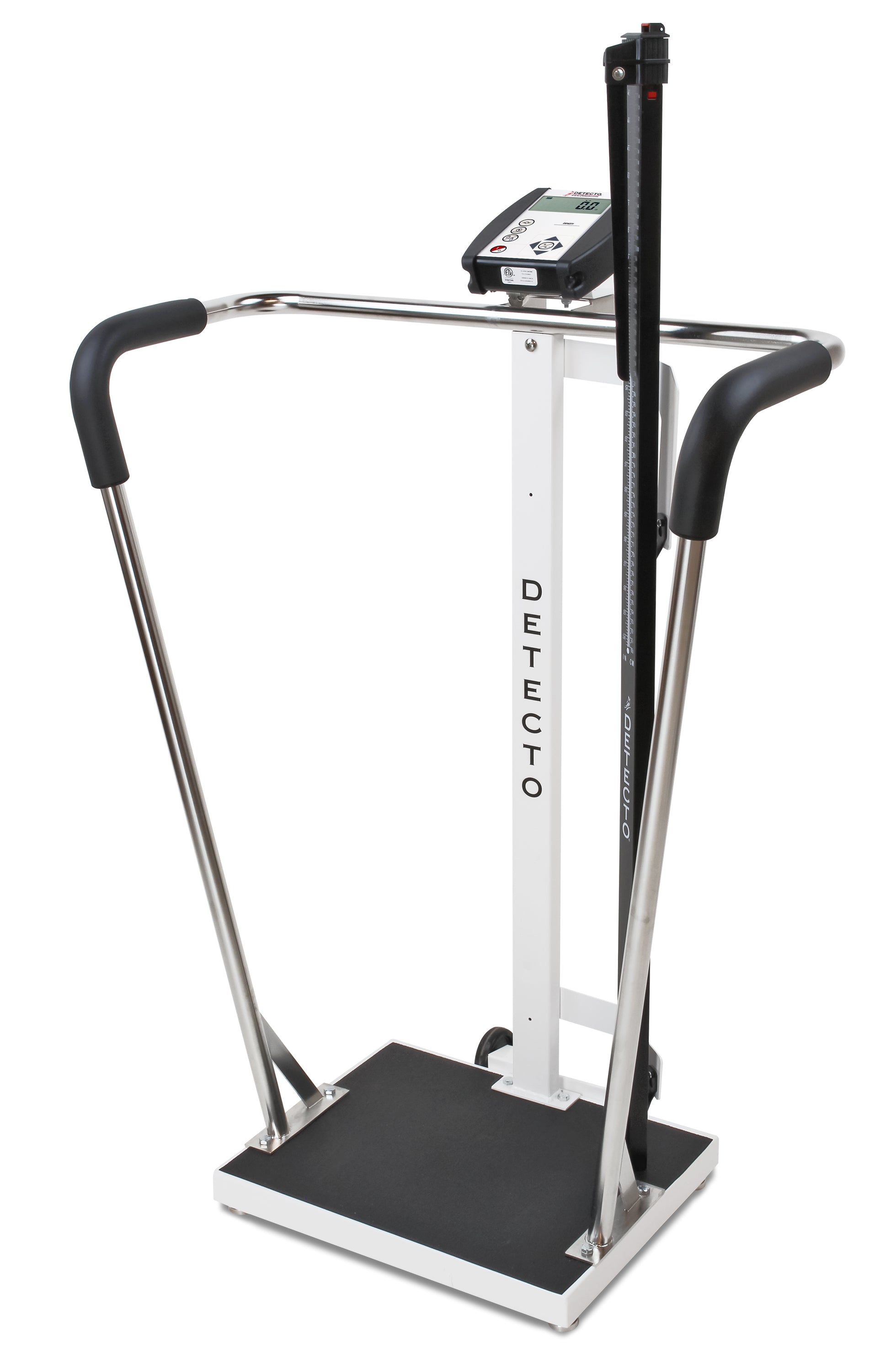 Pèse-personne bariatrique avec barre d'appui et tige de hauteur mécanique – Capacité de 1 000 lb (6855MHR-AC)