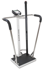 Pèse-personne bariatrique avec barre d'appui et tige de hauteur mécanique – Capacité de 1 000 lb (6855MHR-AC)