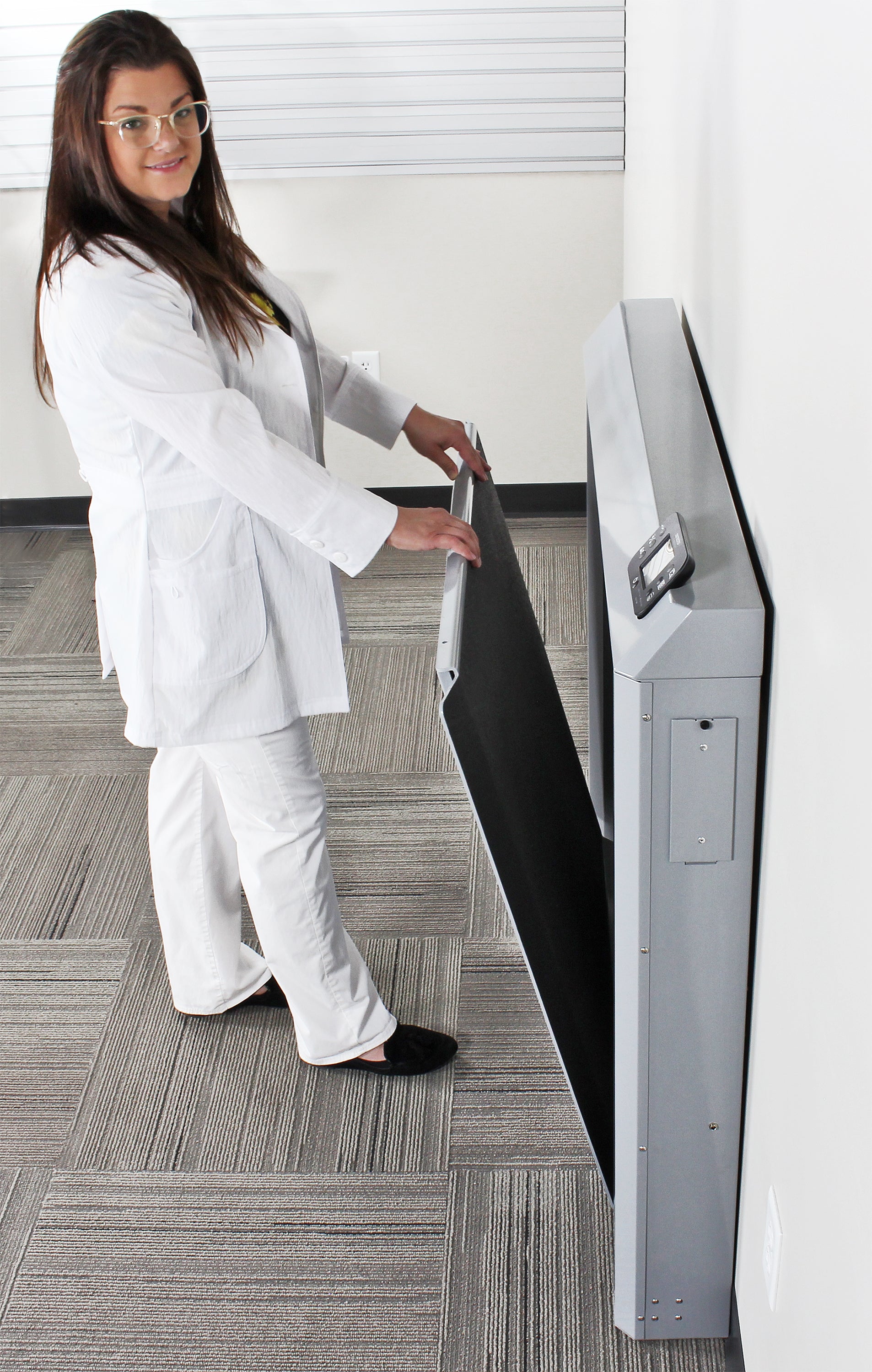 Wheelchair Scale, Digital, Wall Mount, Fold Down Platform, 1000 lb x  0.2 lb