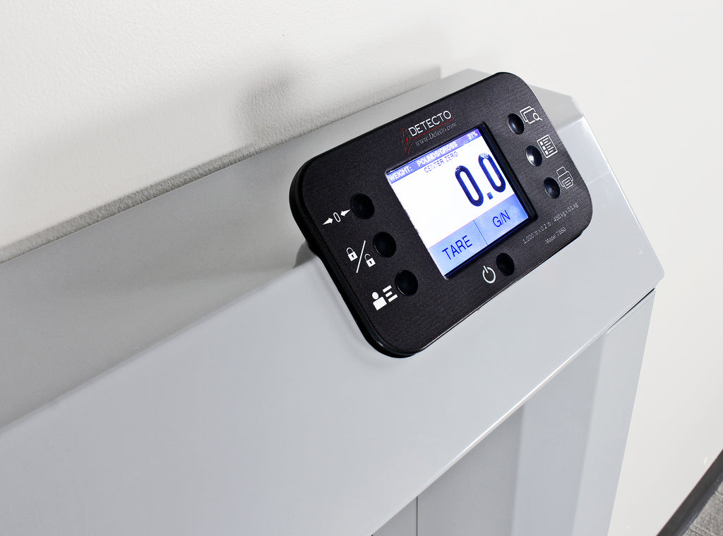 Wheelchair Scale, Digital, Wall Mount, Fold Down Platform, 1000 lb x  0.2 lb