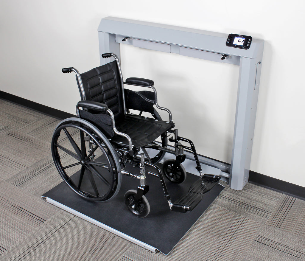 Wheelchair Scale, Digital, Wall Mount, Fold Down Platform, 1000 lb x  0.2 lb