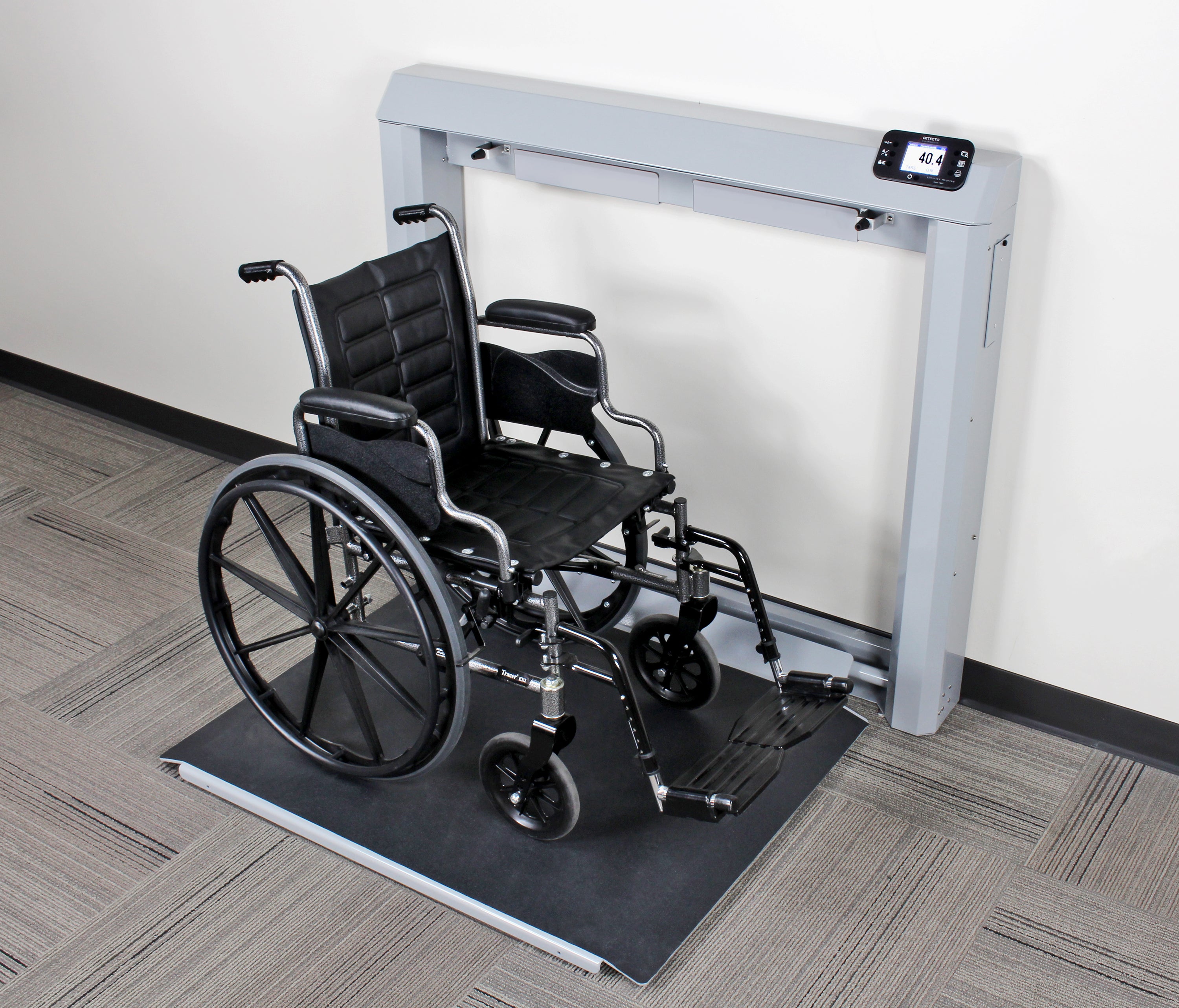 Wheelchair Scale, Digital, Wall Mount, Fold Down Platform, 1000 lb x  0.2 lb