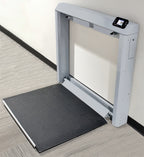 Wheelchair Scale, Digital, Wall Mount, Fold Down Platform, 1000 lb x  0.2 lb