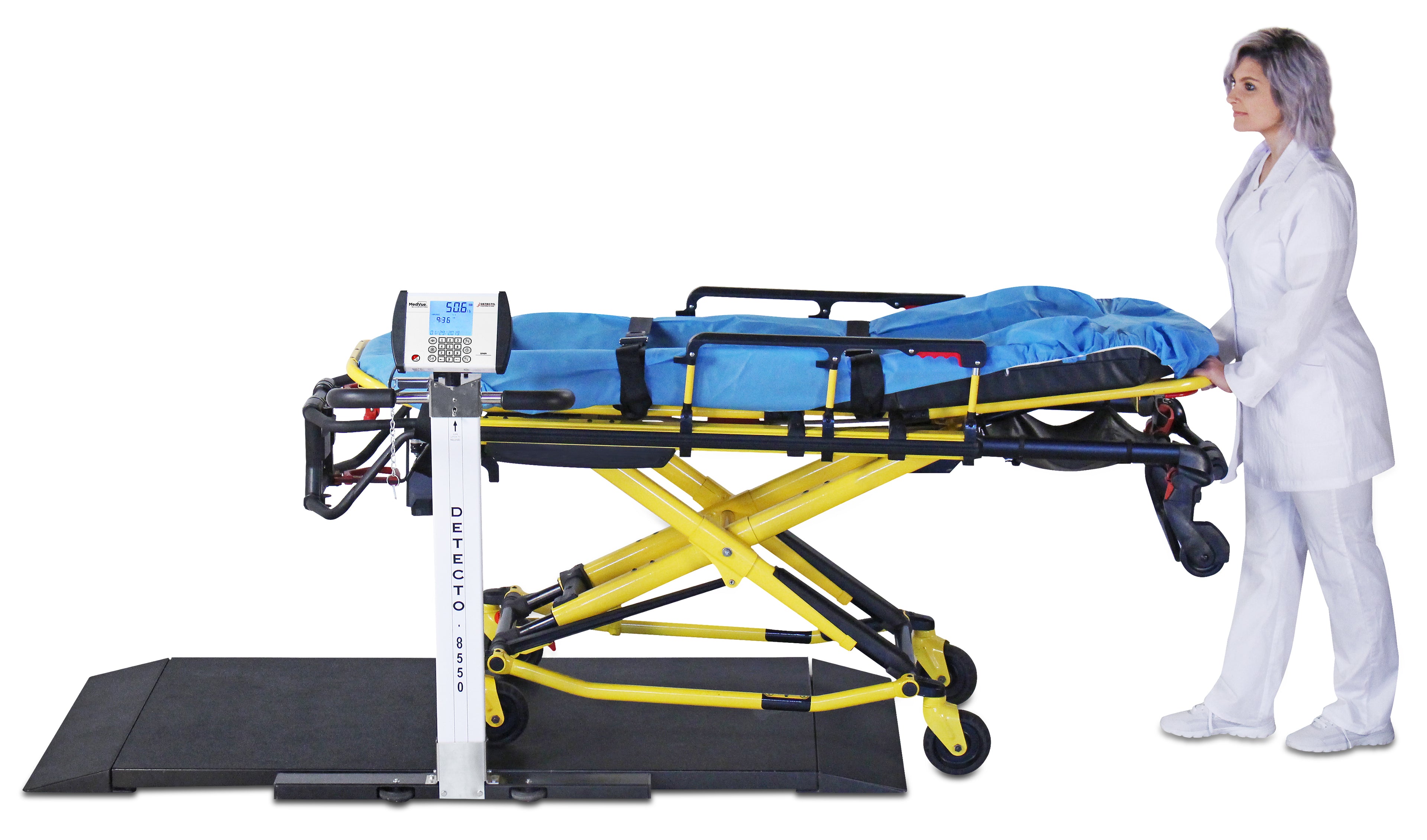 Portable Stretcher Scale with Folding Column & Wi-Fi/Bluetooth (8550-C-AC)