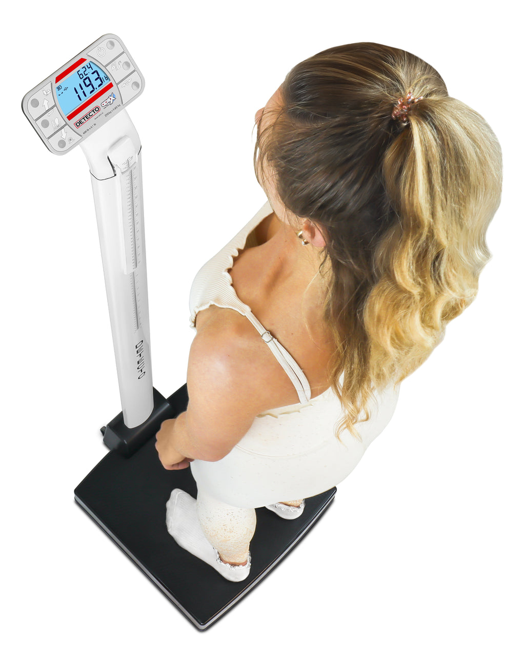 Pèse-personne numérique Apex, barre d'appui, toise mécanique, adaptateur secteur non médical