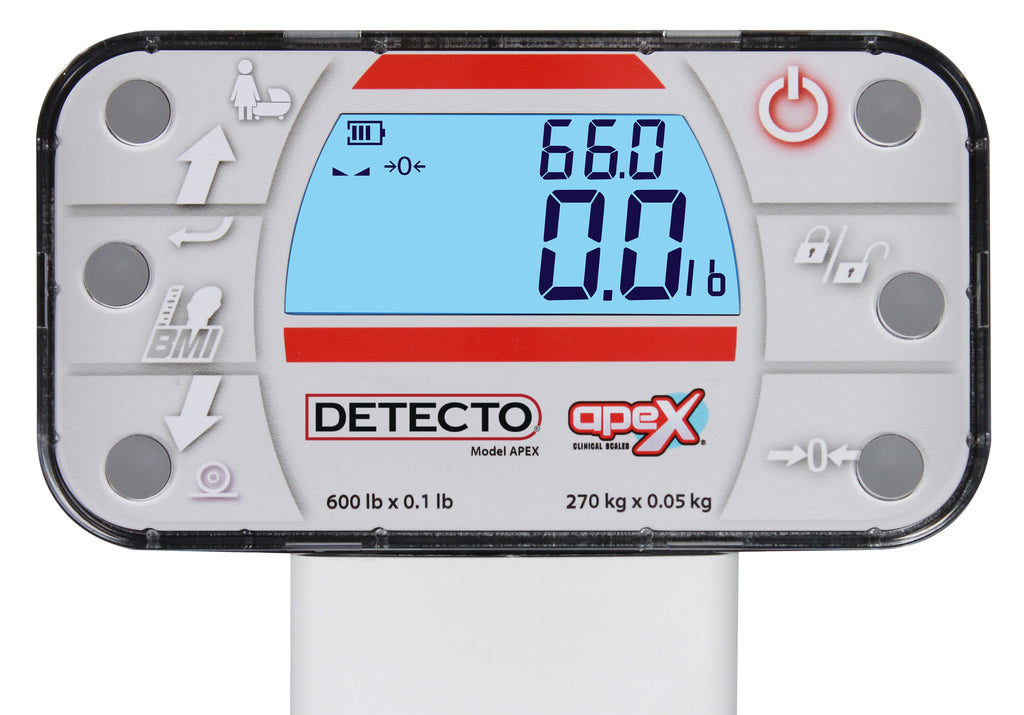 Apex Eye-Level Digital Clinical Scale with Touchless Sonar Height Rod & Welch Allyn LXI Connectivity (APEX-SH-LXI-AC)