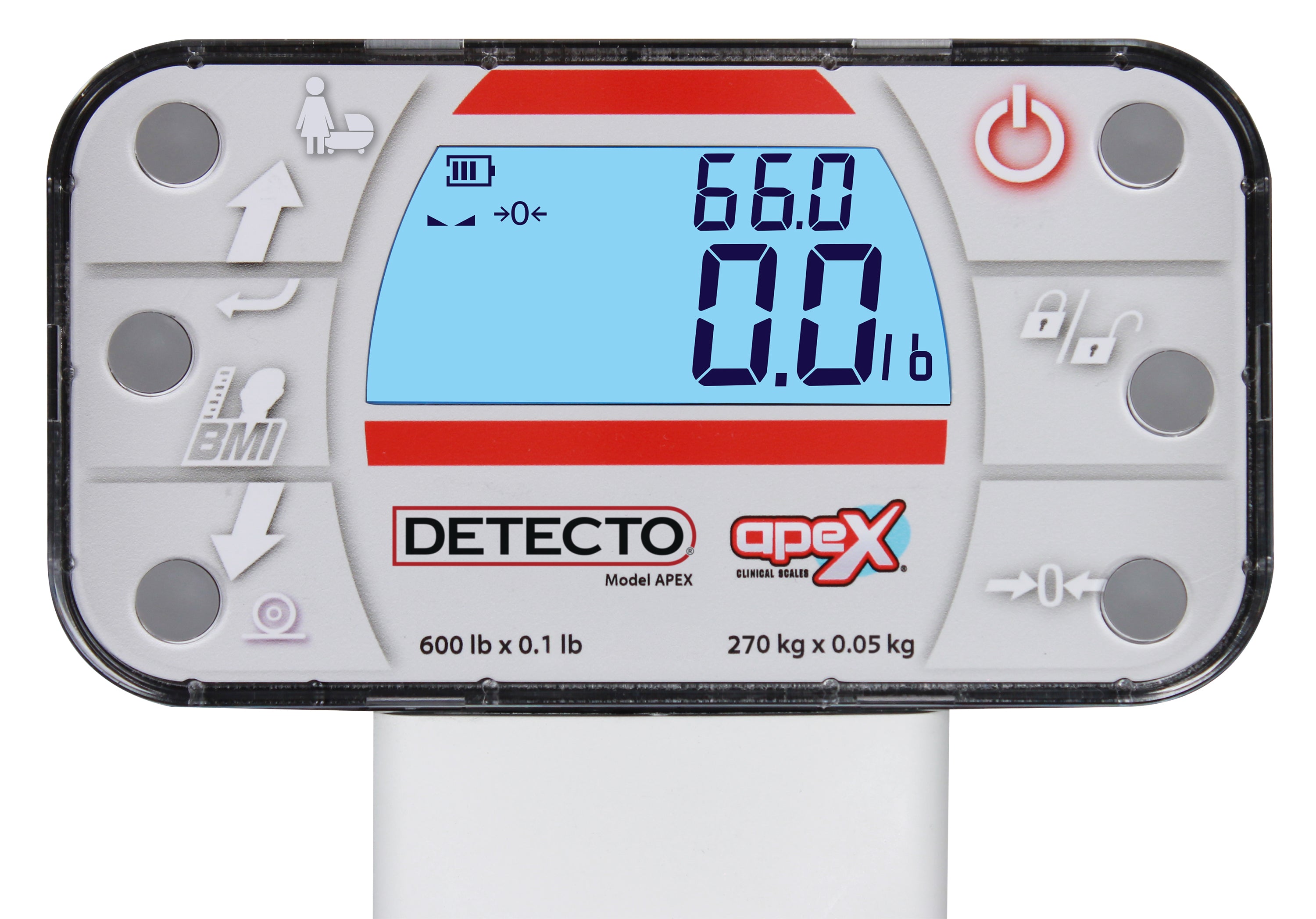 Apex Eye-Level Digital Clinical Scale with Touchless Sonar Height Rod & Welch Allyn LXI Connectivity (APEX-SH-LXI-AC)