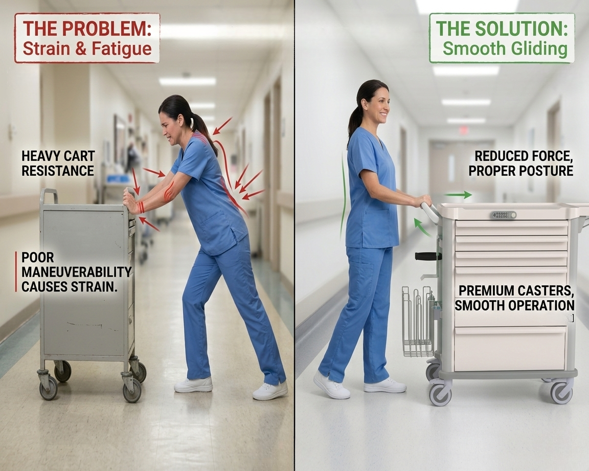 Chariot général avec serrure à clavier et étagère latérale rabattable