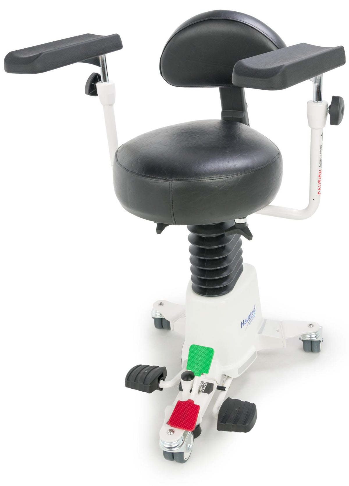 Hausted® HSS500 Series Hydraulic Surgical Stool (360° Armrests, Dura-Gel® Cushion, Foot Hydraulic Lift, 300 lb Capacity)