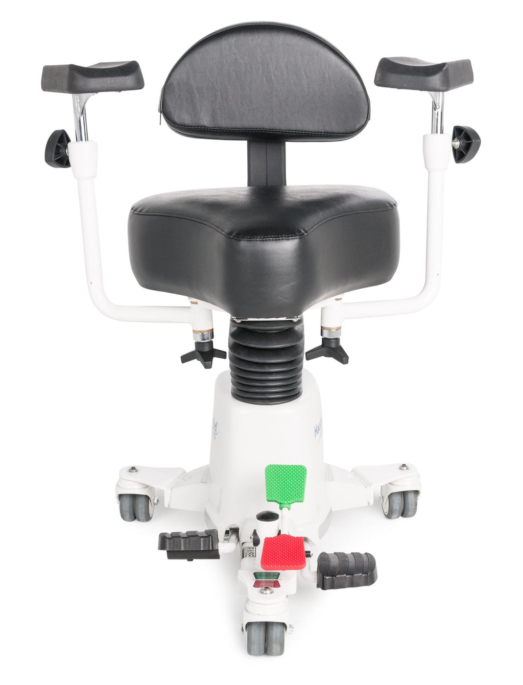 Hausted® HSS500 Series Hydraulic Surgical Stool (360° Armrests, Dura-Gel® Cushion, Foot Hydraulic Lift, 300 lb Capacity)