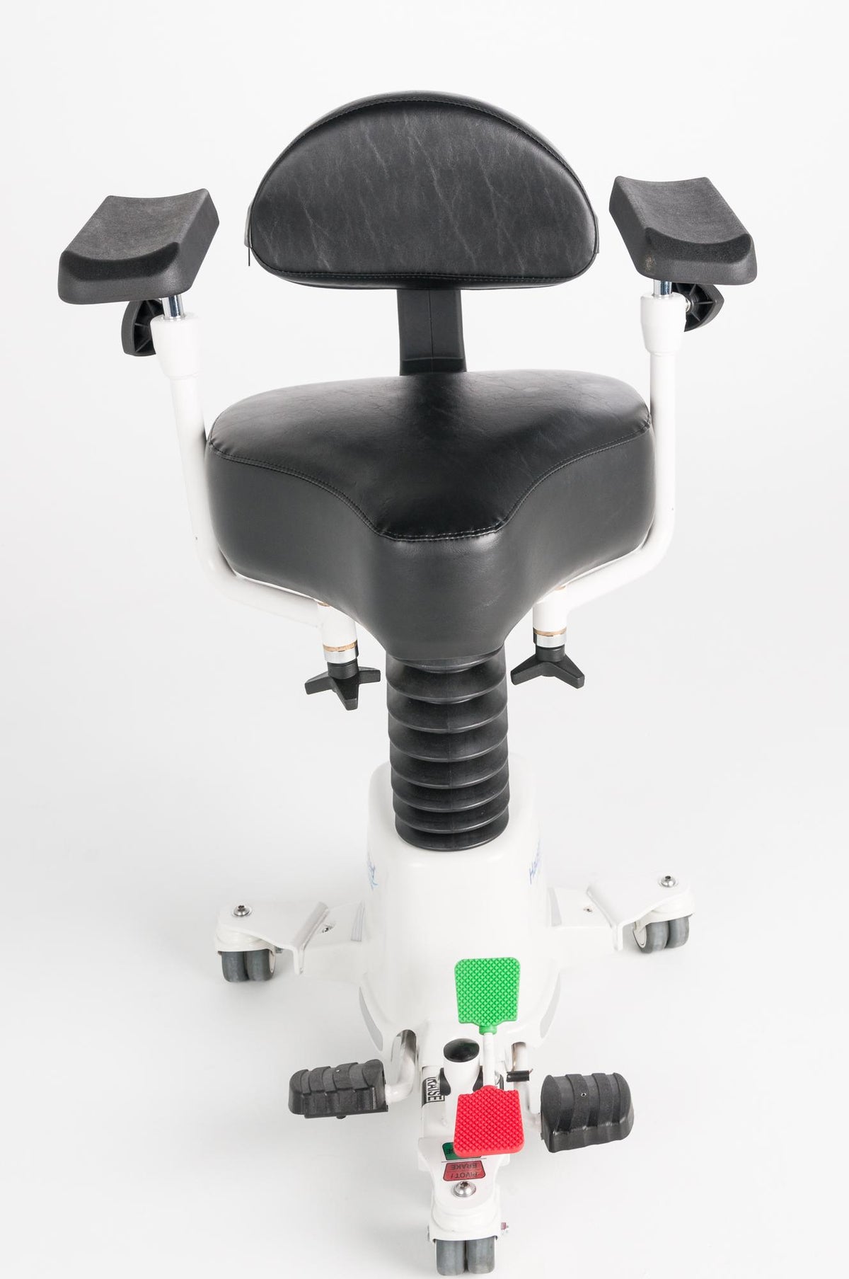 Hausted® HSS500 Series Hydraulic Surgical Stool (360° Armrests, Dura-Gel® Cushion, Foot Hydraulic Lift, 300 lb Capacity)