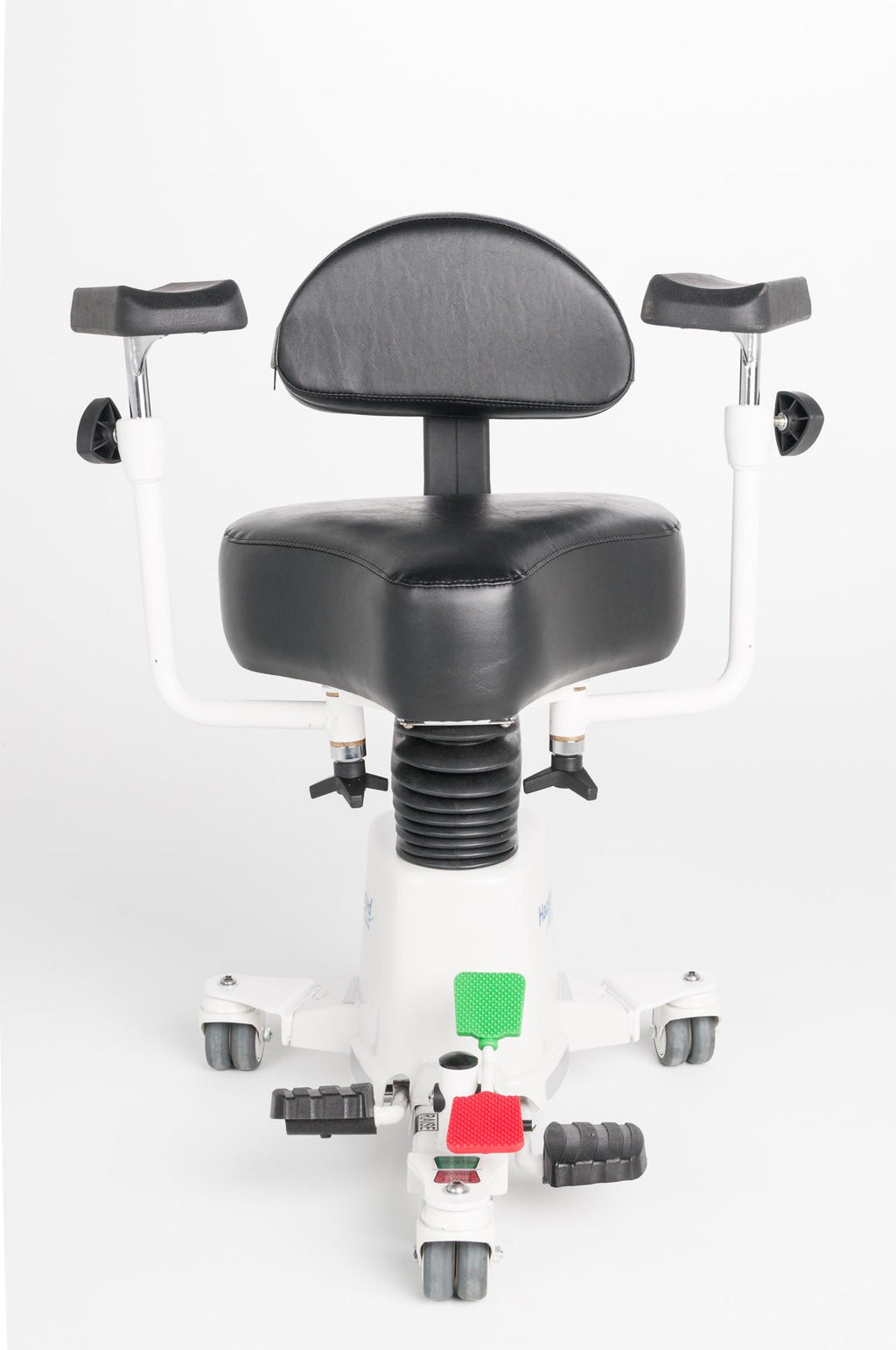 Hausted® HSS500 Series Hydraulic Surgical Stool (360° Armrests, Dura-Gel® Cushion, Foot Hydraulic Lift, 300 lb Capacity)