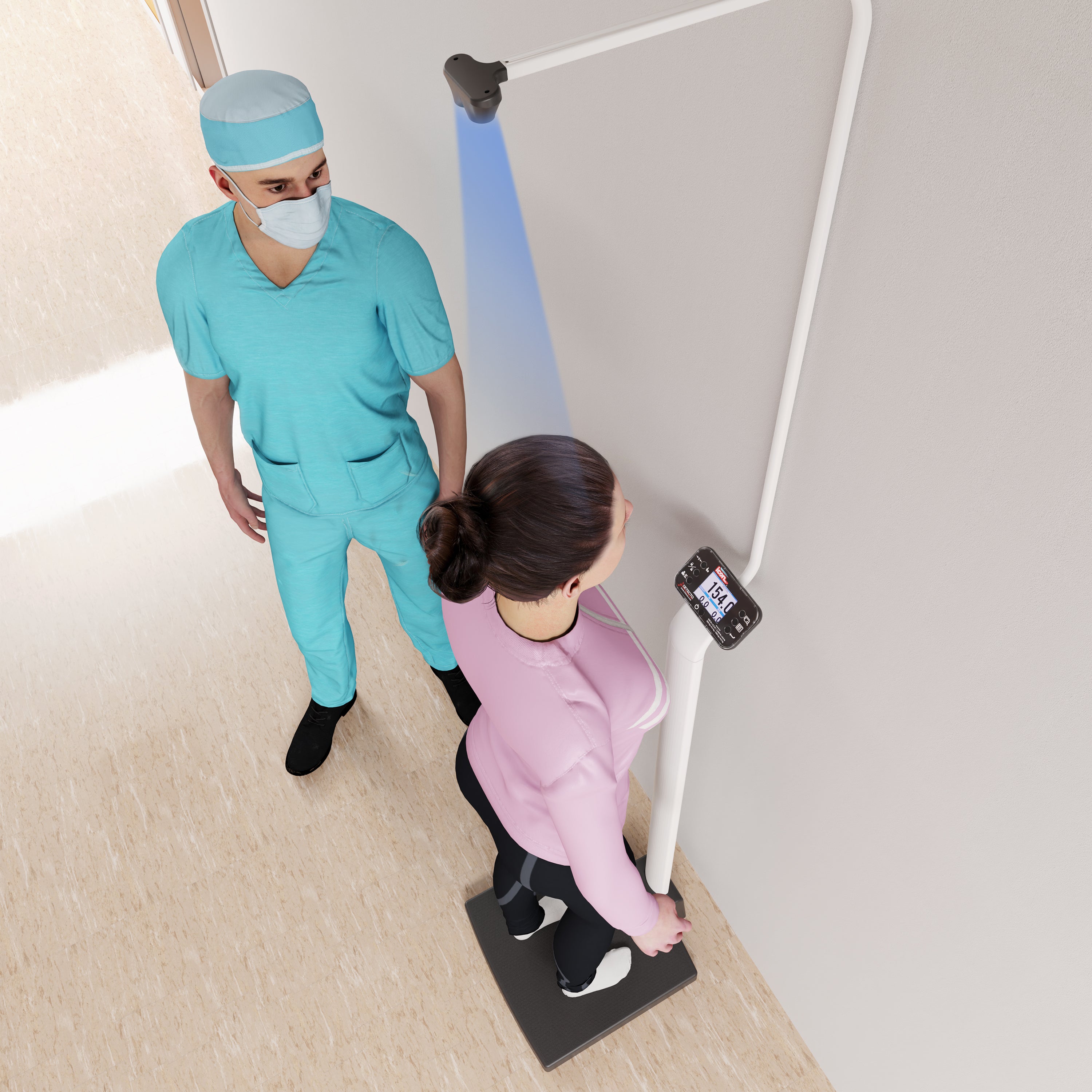 Icon Eye-Level Digital Clinical Scale with Sonar Height Rod & Welch Allyn LXI (ICON-LXI)