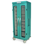 Chariot médical compact à une colonne, porte vitrée, serrure à clé